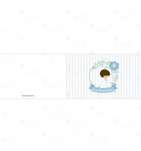 100 BIGLIETTINI BOMBONIERA PRIMA COMUNIONE BAMBINO CELESTE PERSONALIZZABILI