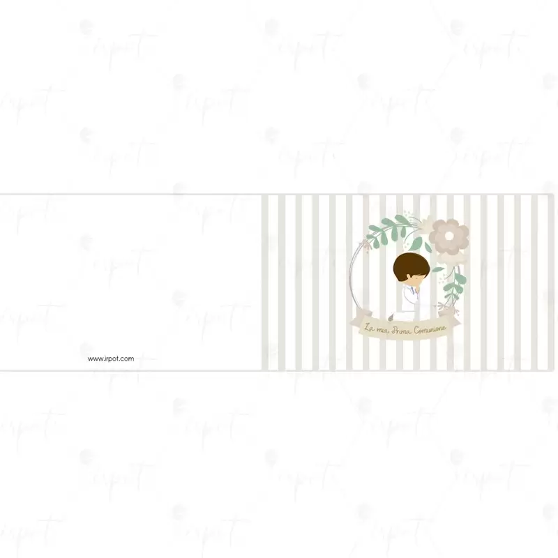 BIGLIETTINO BOMBONIERA PRIMA COMUNIONE BAMBINO CREMA - 1 PZ