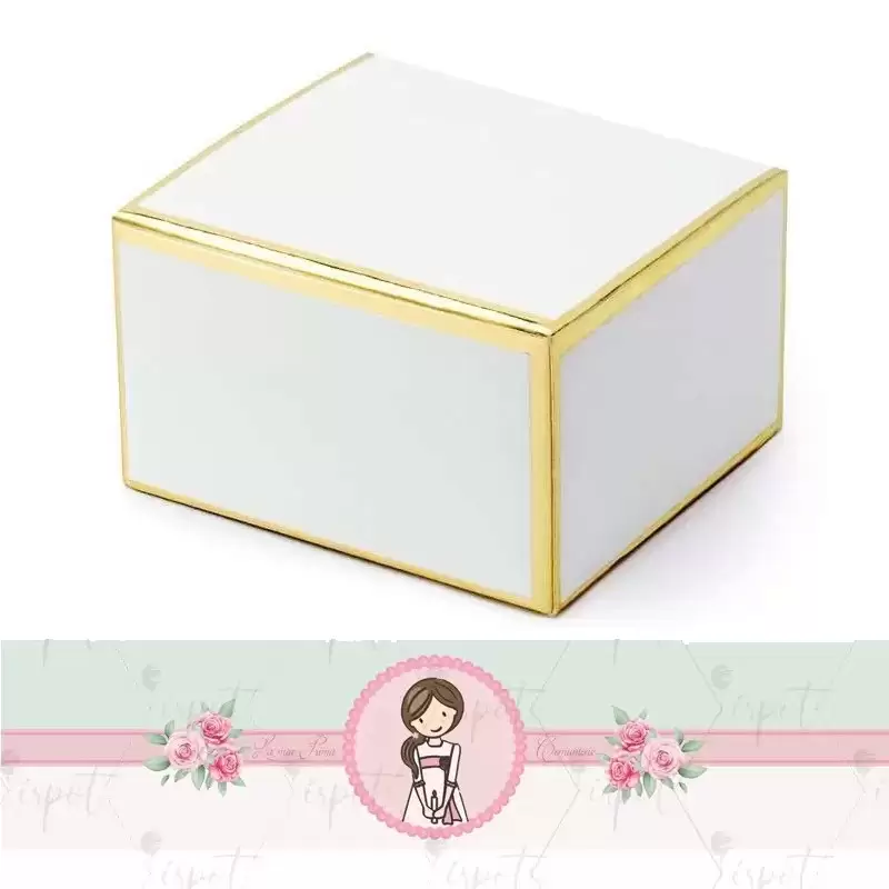 20 SCATOLINE BIANCHE ORO PRIMA COMUNIONE BAMBINA FLOREAL