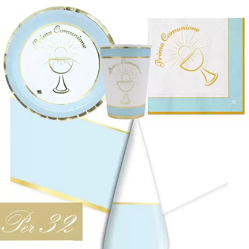 KIT N.16 PRIMA COMUNIONE CHIC CELESTE