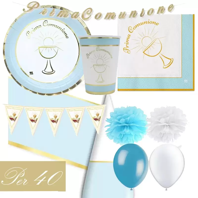 KIT N.55 COMUNIONE CHIC CELESTE
