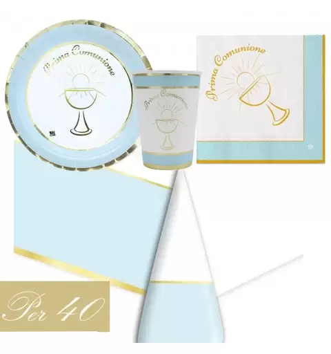 KIT N.3 COMUNIONE CHIC CELESTE