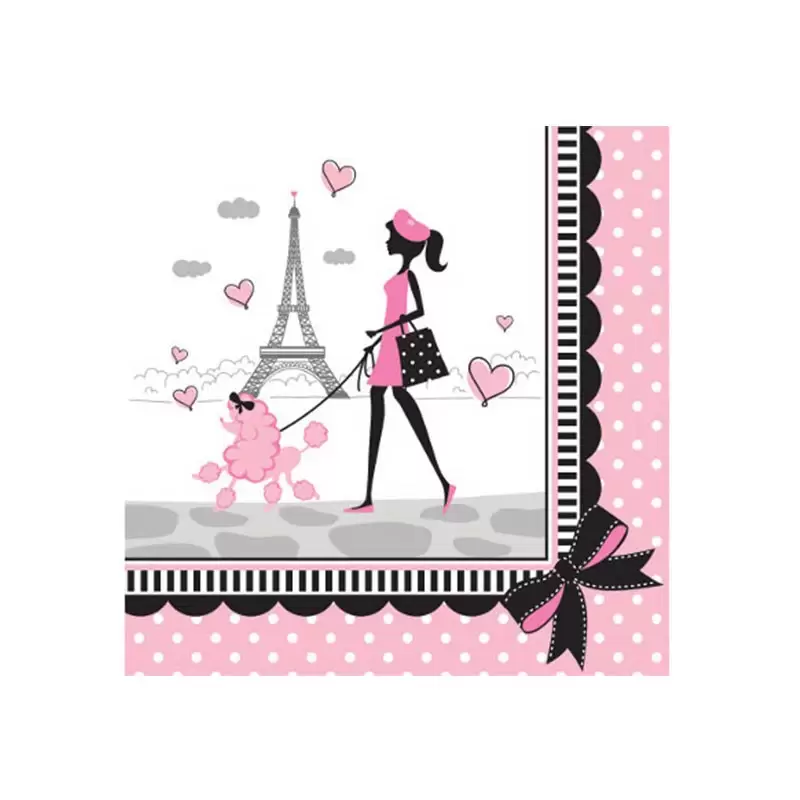 Tovaglioli Party in Paris 33 x 33  cm 16 pz.
