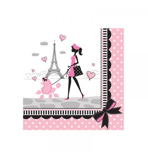 Tovaglioli Party in Paris 33 x 33  cm 16 pz.