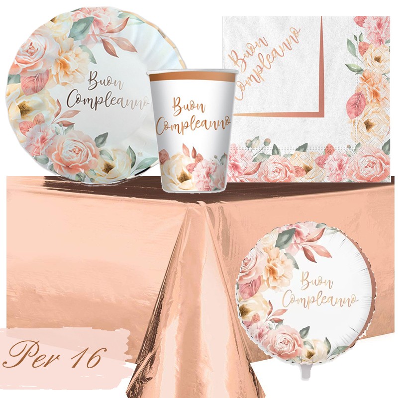 KIT N.10 BUON COMPLEANNO ROSE GOLD