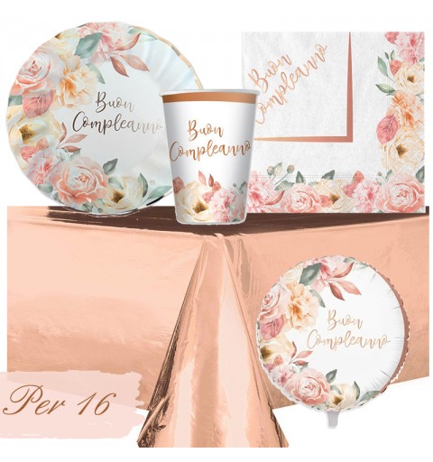 KIT N.10 BUON COMPLEANNO ROSE GOLD
