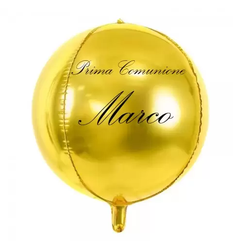 PALLONCINO PALLA ORO PERSONALIZZABILE COMUNIONE