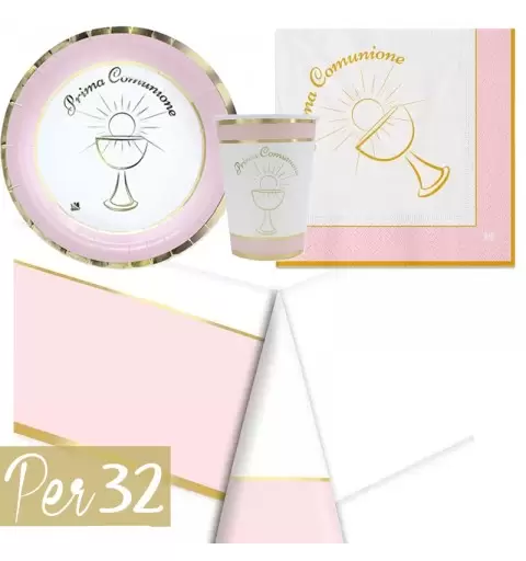 KIT N.16 PRIMA COMUNIONE CHIC ROSA