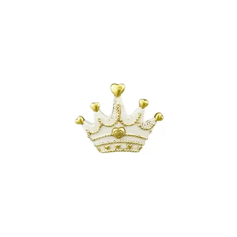 12 MAGNETE CORONA BIANCO ORO