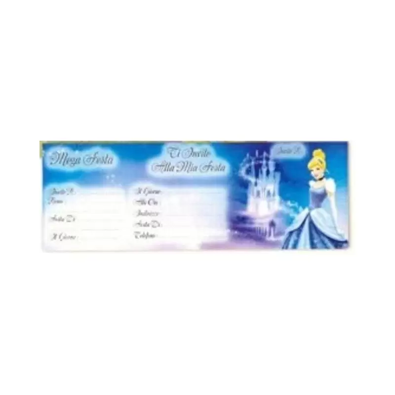 KIT N9 104 PZ COMPLEANNO BAMBINA CENERENTOLA AND CO DISNEY CON INVITI