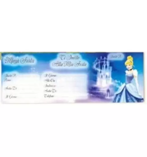 KIT N9 104 PZ COMPLEANNO BAMBINA CENERENTOLA AND CO DISNEY CON INVITI