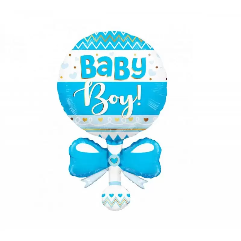 Palloncino foil 91 cm 36 Sagoma Sonaglio Blu Baby boy 15965-36