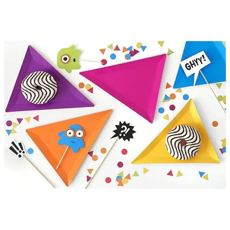 PIATTI TRIANGOLARI MONSTERS - MOSTRI SIMPATICI - 6 PZ