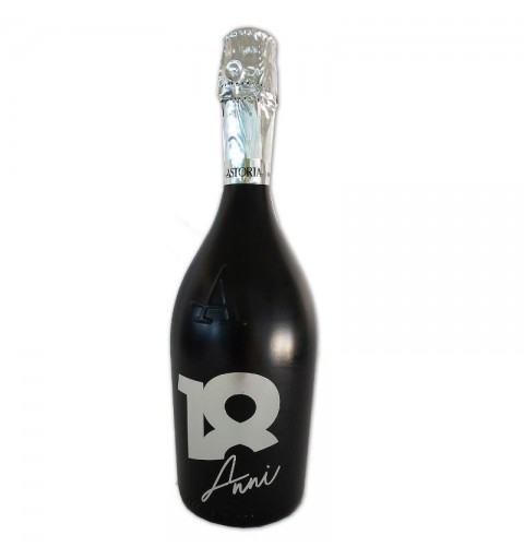 Bottiglia prosecco Astoria brut 0.75 LT black 18 anni
