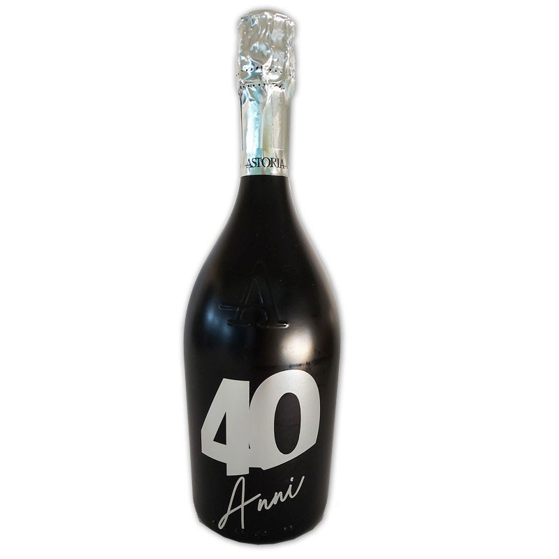 Bottiglia prosecco Astoria brut 0.75 LT black 40 anni
