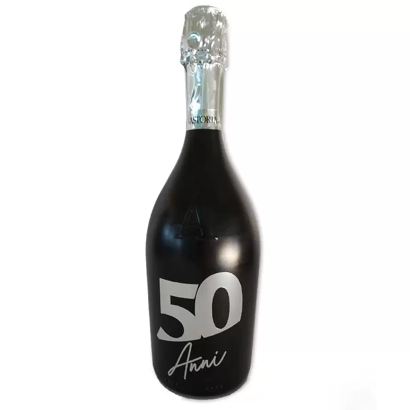 Bottiglia prosecco Astoria brut 0.75 LT black 50 anni