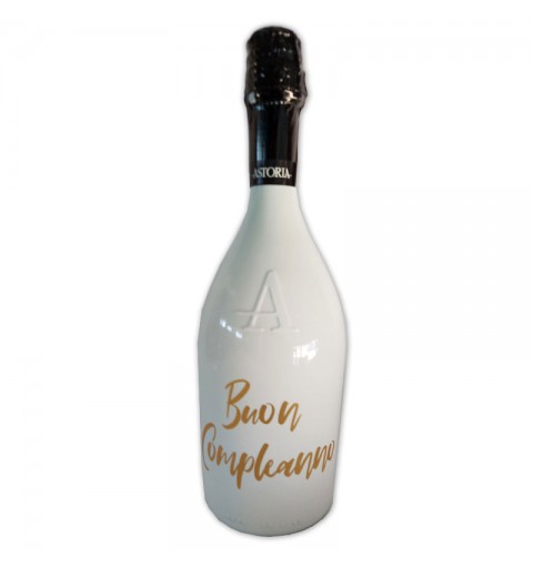 Bottiglia prosecco Astoria brut 0.75 LT white buon compleanno oro