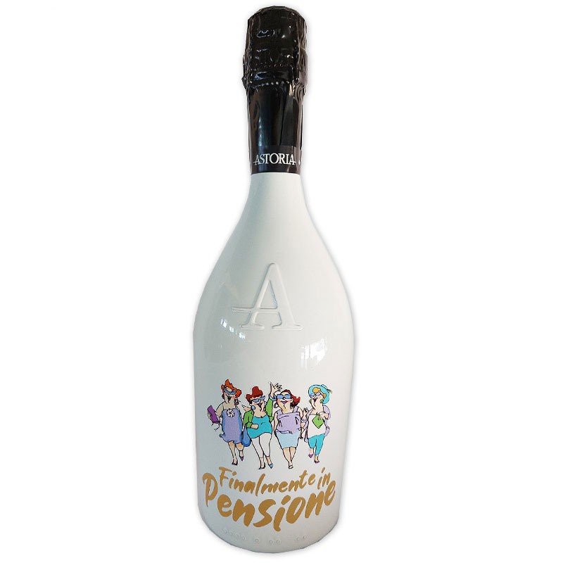 Bottiglia prosecco Astoria brut 0.75 LT white finalmente in pensione donna