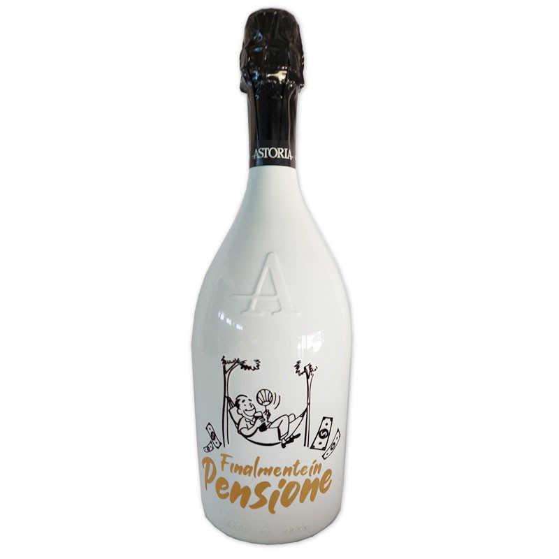 Bottiglia prosecco Astoria brut 0.75 LT white finalmente in pensione uomo