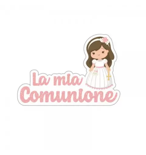 Decorazione polistirolo la mia comunione rosa 39 x 27 x 5 cm PL031