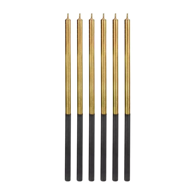 Candele di compleanno Platino oro 14,5 cm 6 pz. 7C-SPZL