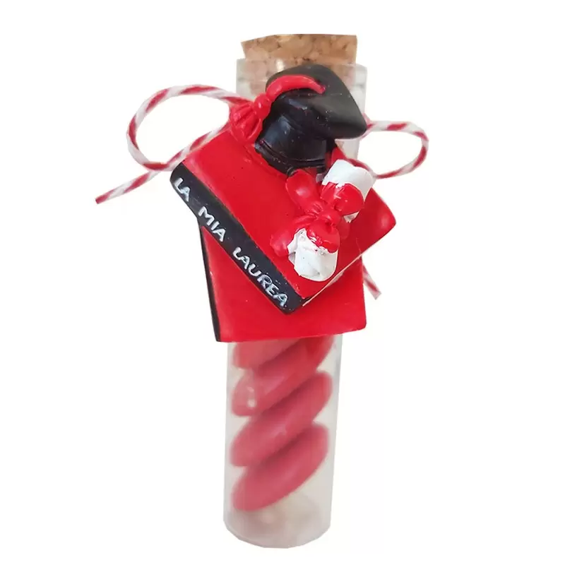 BOMBONIERE LAUREA MAGNETE CON PROVETTE - 12 PZ