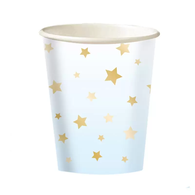 Bicchieri carta 1 Compleanno Ombre Azzurro 8 pz 9910301