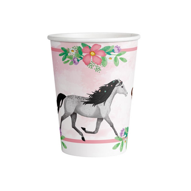 Bicchieri carta 250 ml Cavallo - Beautyful Horses 8 pz.