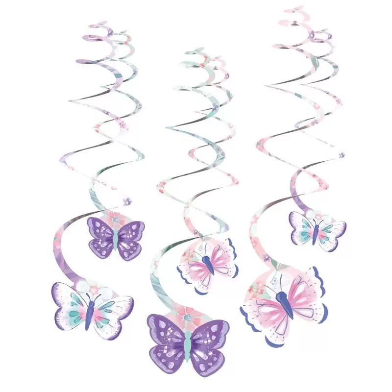 Set 6 pendenti Swirl 61 cm Farfalle 6 pz 9909728