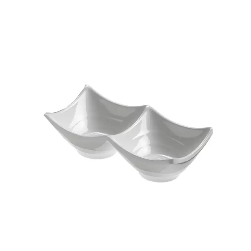 Coppette 2 scomparti in melamina bianca cm.16x8,5x5h T8112