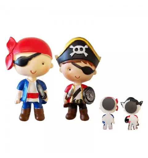 PIRATI IN RESINA CON CALAMITA MAGNETE - 12 PZ