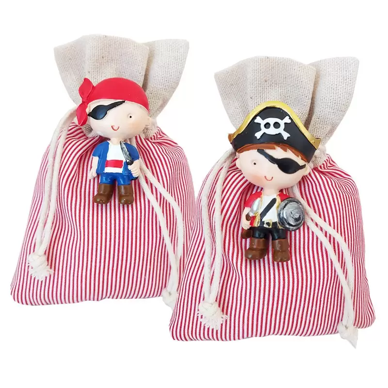 BOMBONIERE PIRATI CON SACCHETTI MILLERIGHE- 12 PZ