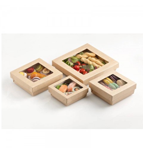Box da Fritti con finestra H0715 10x10x h.4 cm 25 pz.