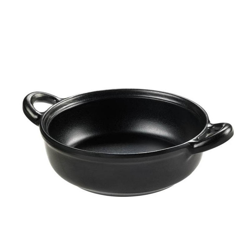 Pentolino nero opaco in melamina T8223 tondo cm 19,7X14,7X5,7 h