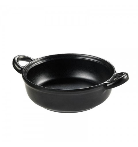 Pentolino nero opaco in melamina T8223 tondo cm 19,7X14,7X5,7 h