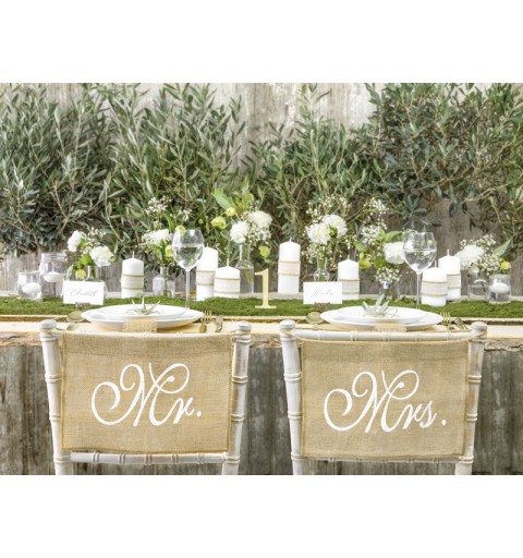 DECORAZIONI PER SEDIA MR & MRS DI JUTA