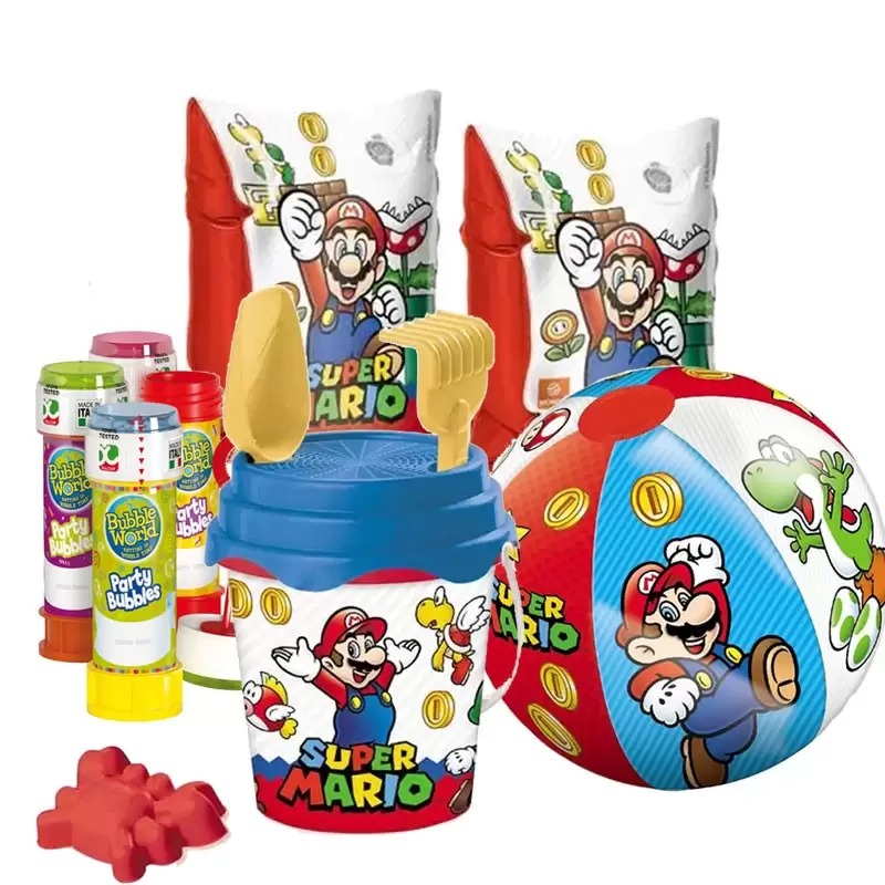SET MARE N 3 SUPER MARIO BROS  PALLA BRACCIOLI BOLLE E SECCHIELL