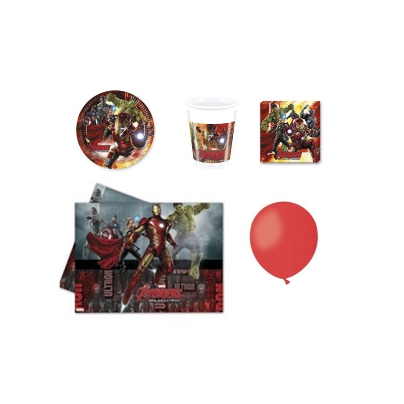 KIT N5 136 PZ COMPLEANNO BAMBINO AVENGERS