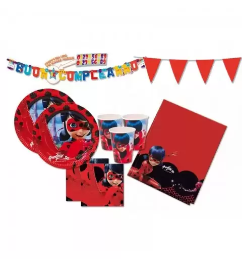 KIT N 17 - COORDINATO COMPLEANNO LADYBUG - PRODIGIOSA - MIRACULOUS