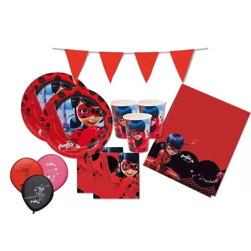 KIT N.1 LADYBUG - COORDINATO FESTA PER 8 BAMBINI