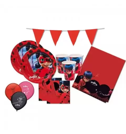 KIT N.1 LADYBUG - COORDINATO FESTA PER 8 BAMBINI