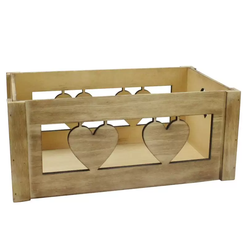 Cassetta legno naturale cuori 86202