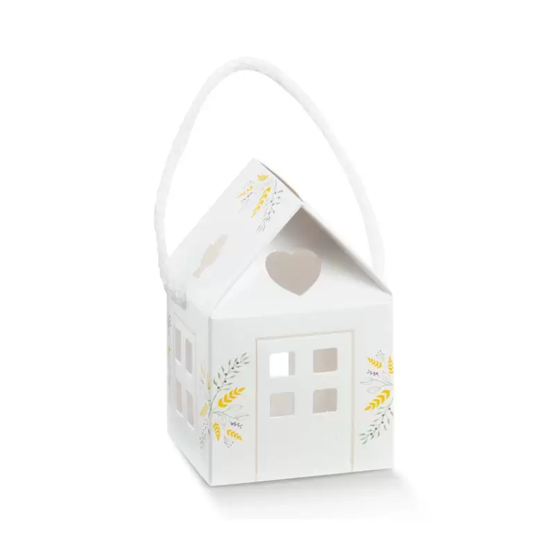 Scatolina porta confetti casetta comunione holy spring 55 x 55 x 50 mm 16853 1 pz.