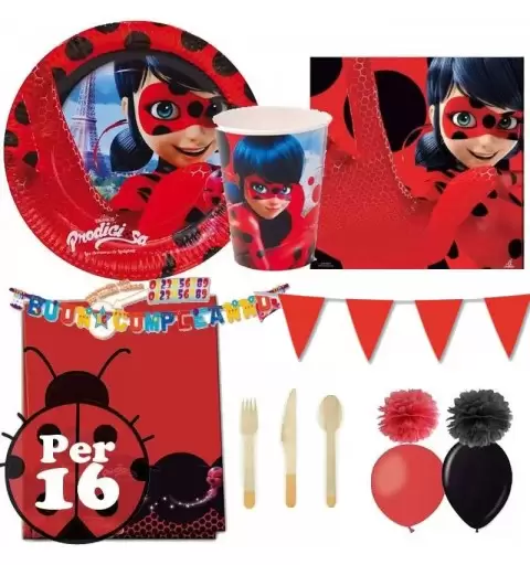 KIT N.71 LADYBUG - CON POSATE DI LEGNO