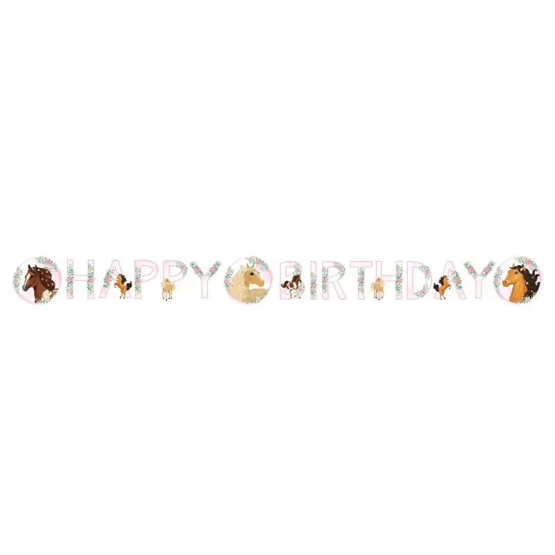Festone Happy Birhday 180 x 15 cm Cavallo - Beautyful Horses 9909878