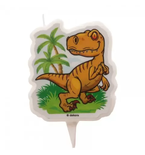 candela 2d di compleanno dinosauri 7,5 cm 345386