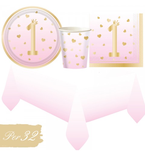 KIT N.16 PRIMO COMPLEANNO OMBRE ROSA