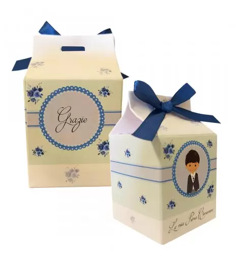 SCATOLINA MILK PRIMA COMUNIONE BAMBINO FLORAL - 1 PZ