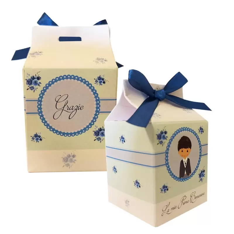 20 SCATOLINE MILK PRIMA COMUNIONE BAMBINO FLORAL