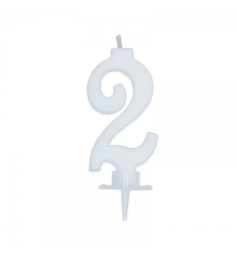 candelina 7 cm bianca n. 2 C569